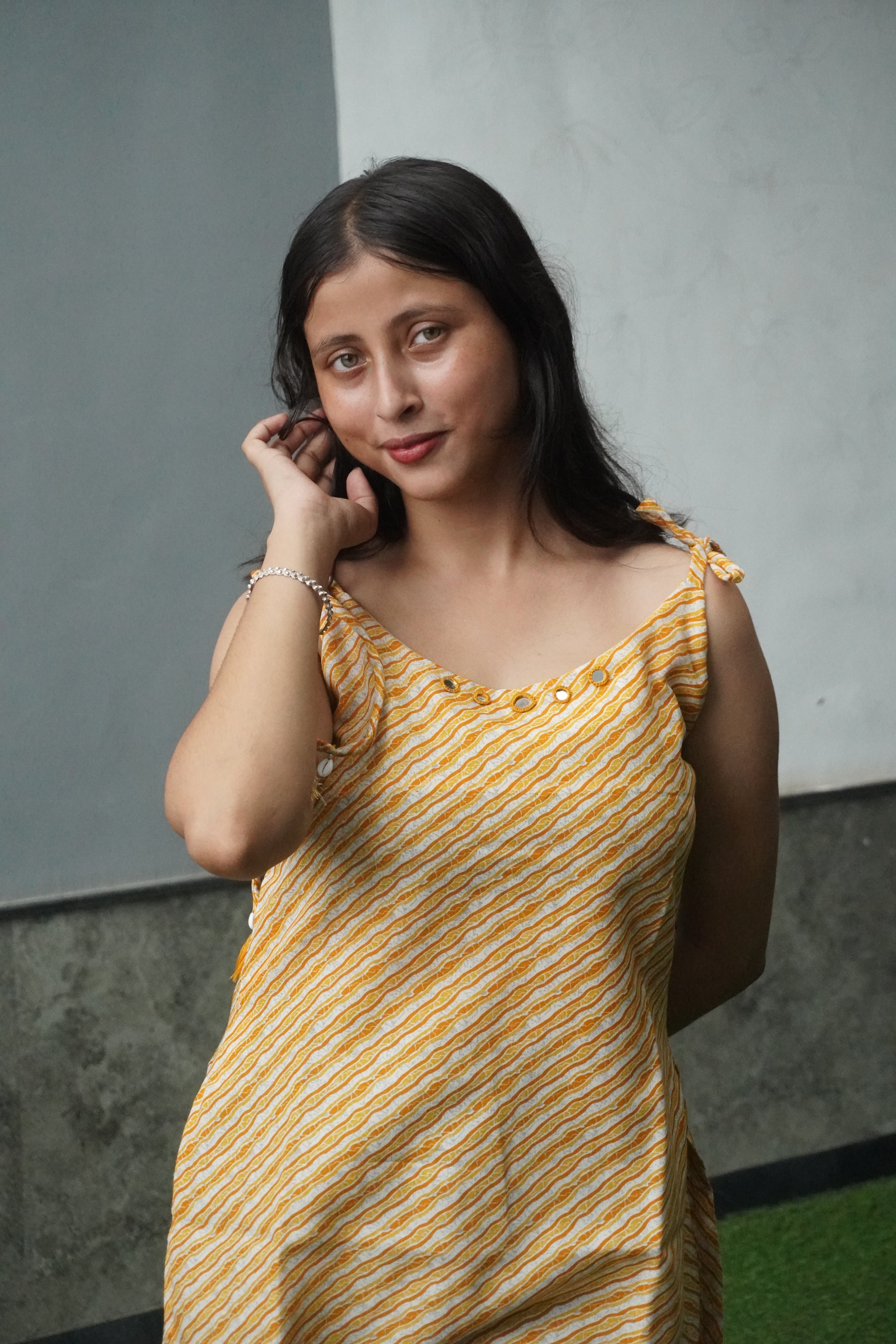 Sunset Breeze Striped Boho kurti