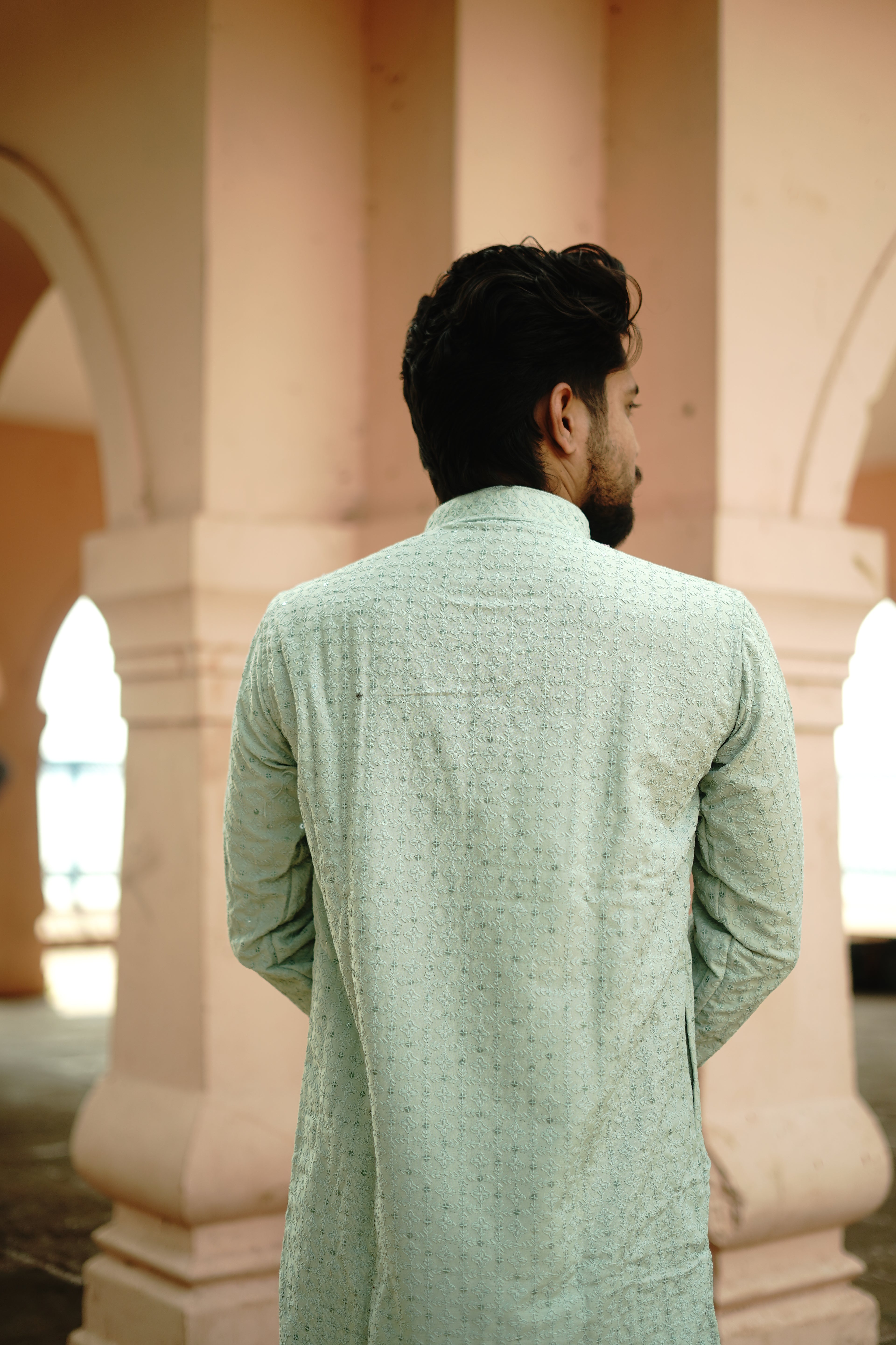 Pastel Green Embroidered Kurta