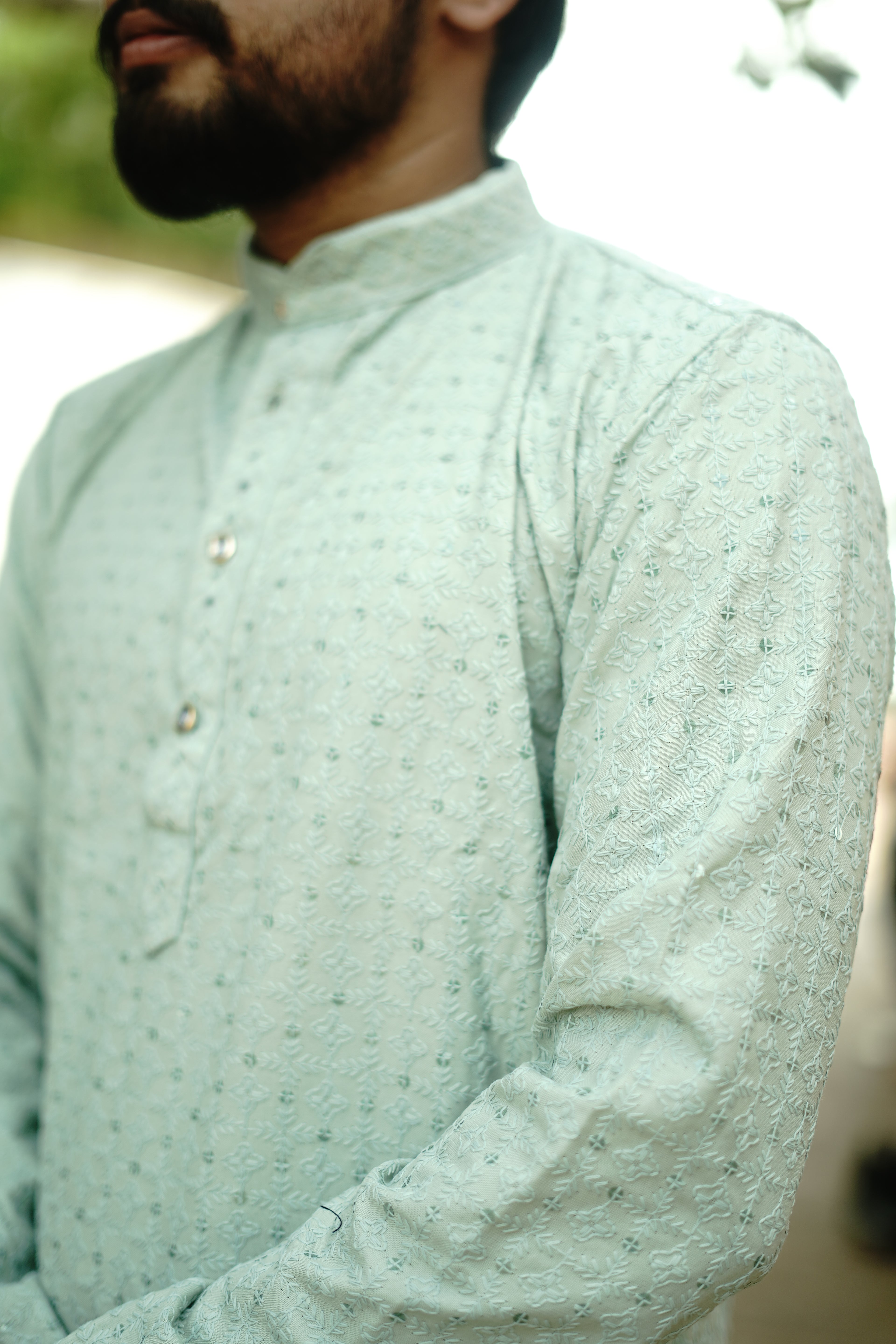 Pastel Green Embroidered Kurta