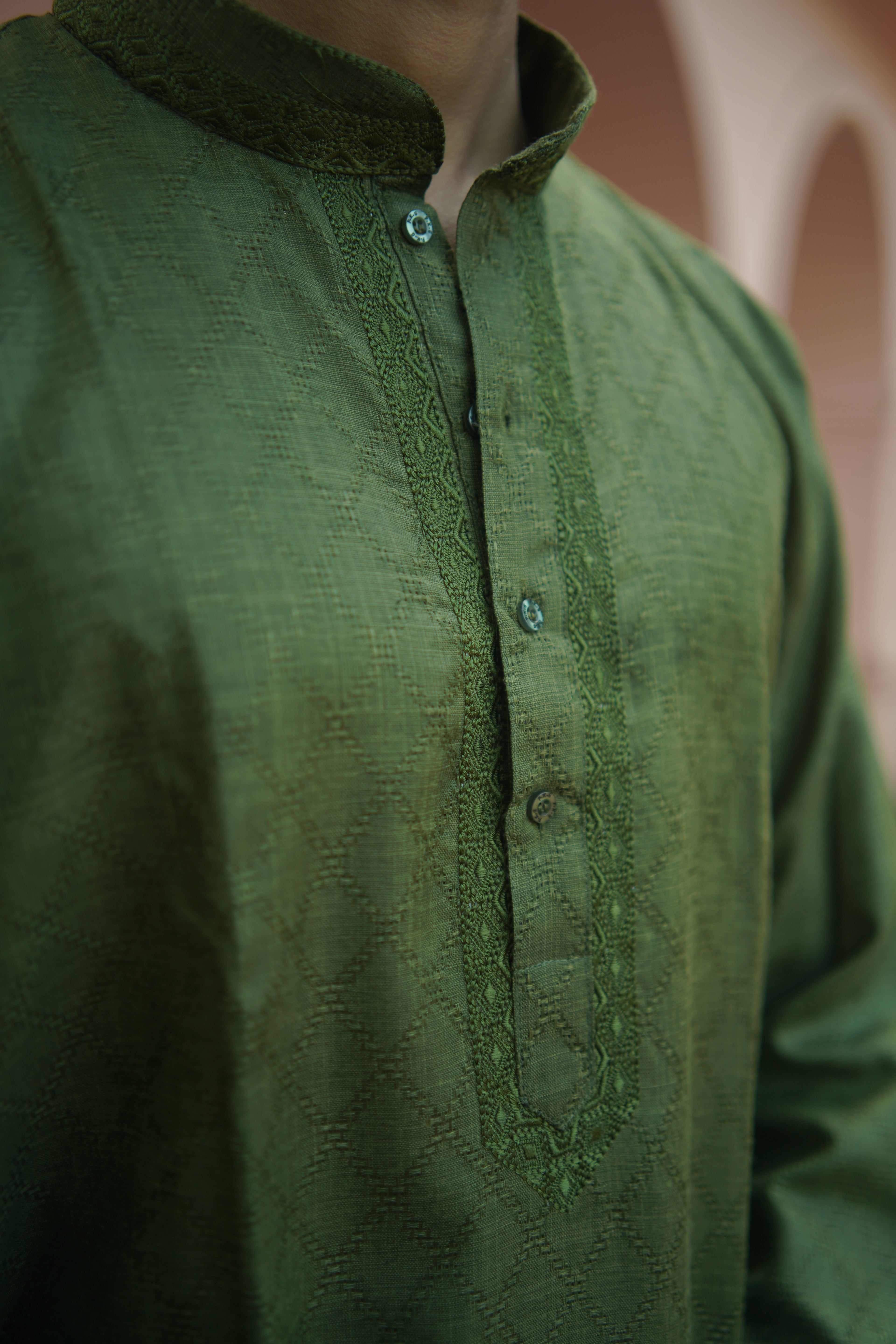 Classic Olive Green Cotton Kurta with pajama