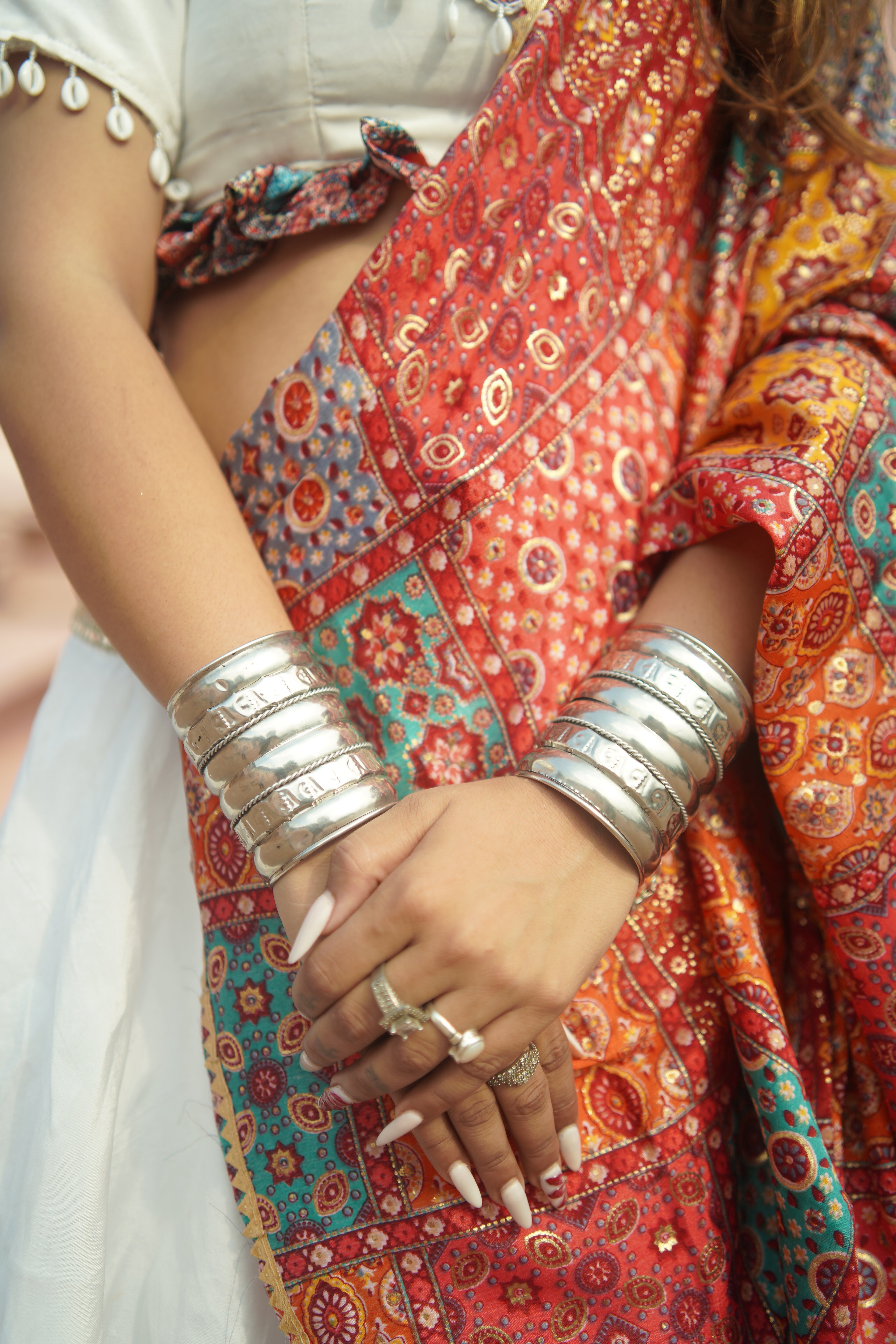 Graceful White Lehenga with Printed Dupatta
