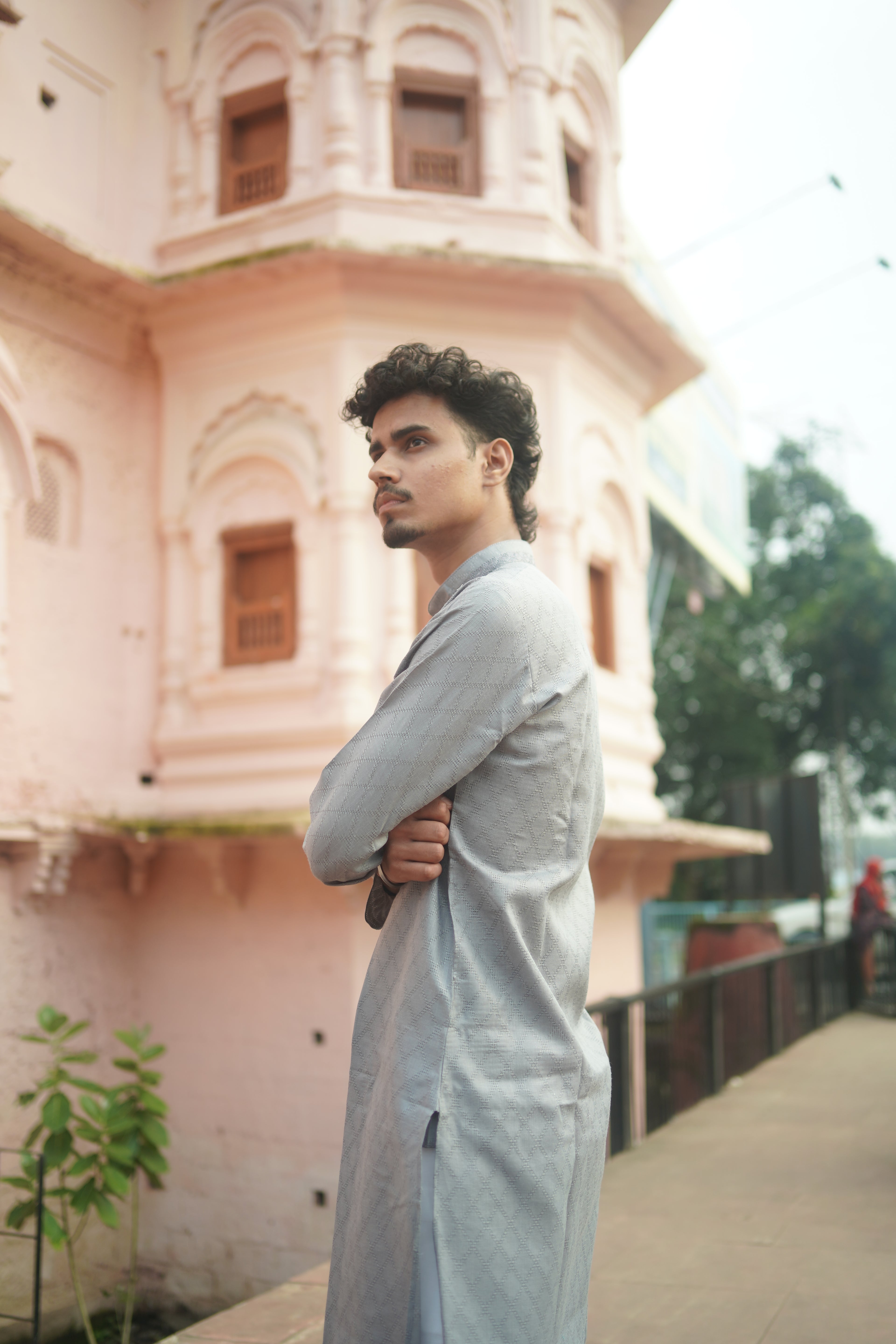 Elegant Grey Kurta for Men with pajama