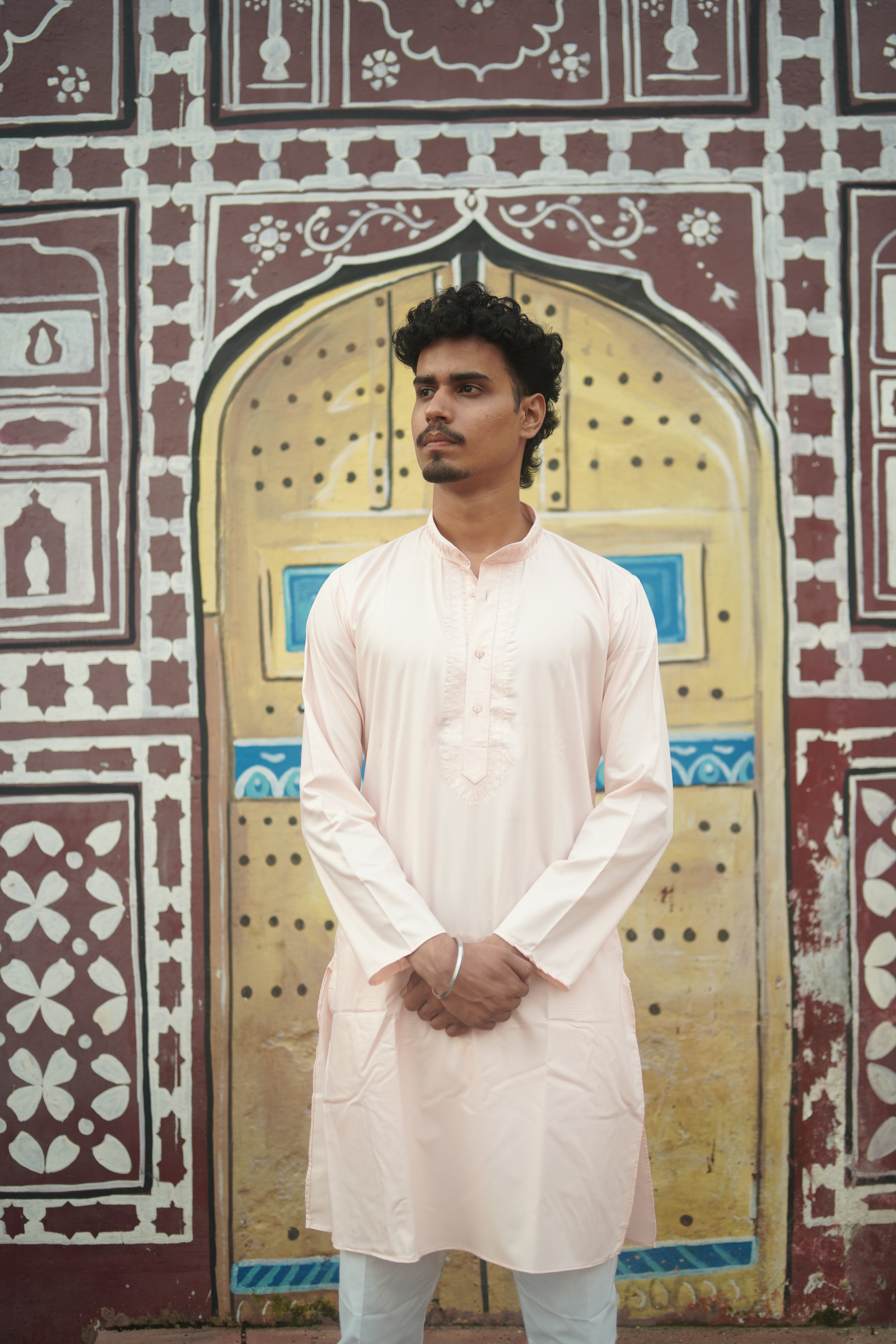 Classic Pastel Peach Kurta with pajama
