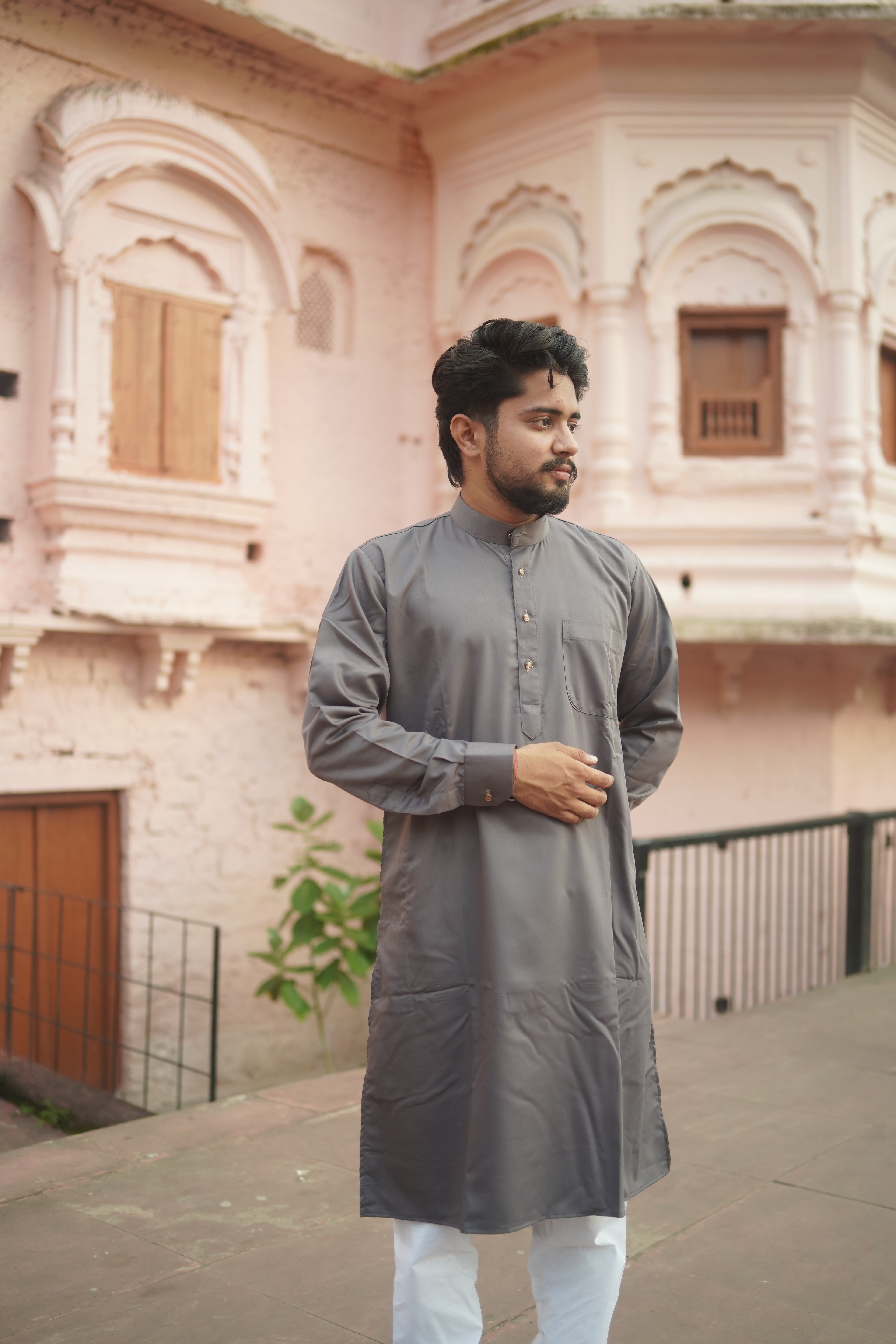 Sophisticated Charcoal Grey Kurta with pajama