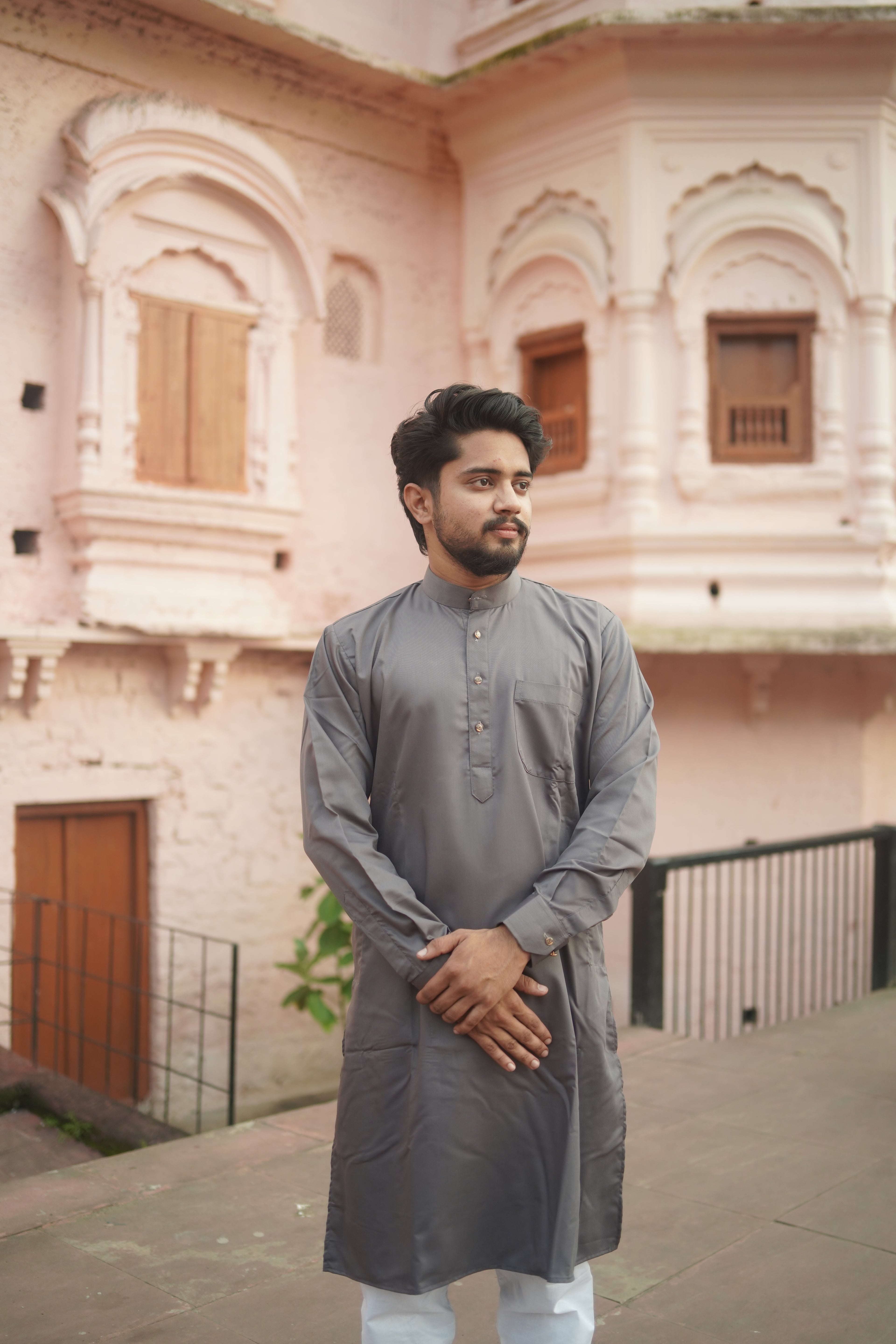 Sophisticated Charcoal Grey Kurta with pajama