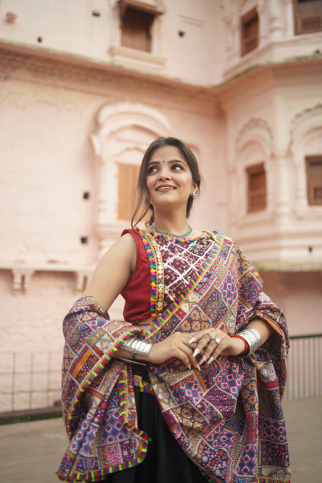 Black Lehenga with Vibrant Kutchi Embroidery