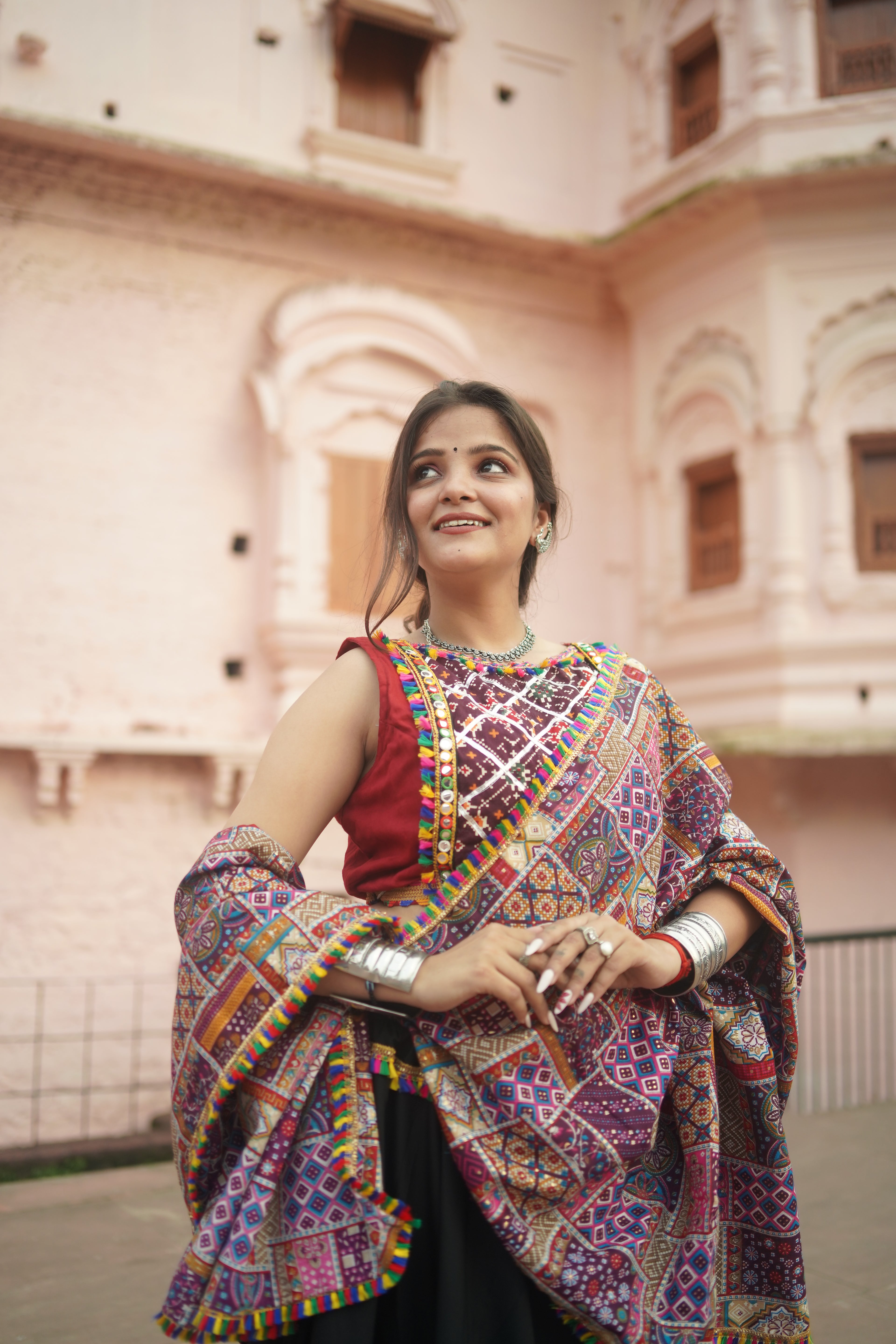 Black Lehenga with Vibrant Kutchi Embroidery